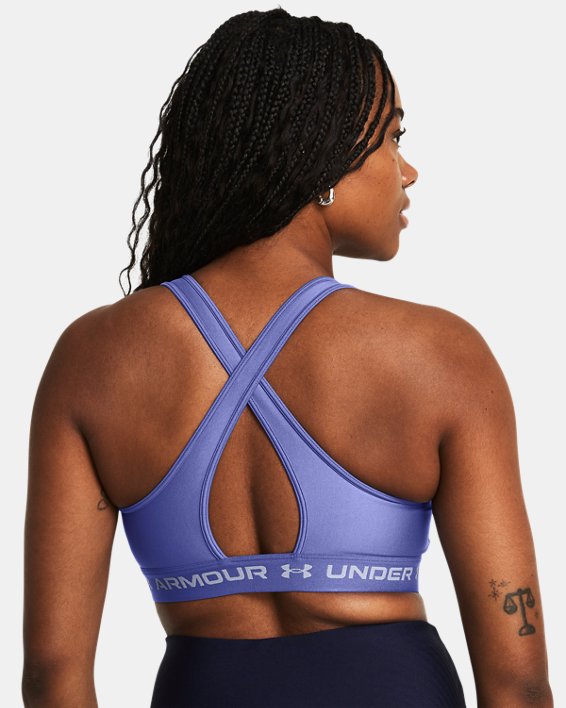 Women's Armour® Mid Crossback Sports Bra in Purple image number 5